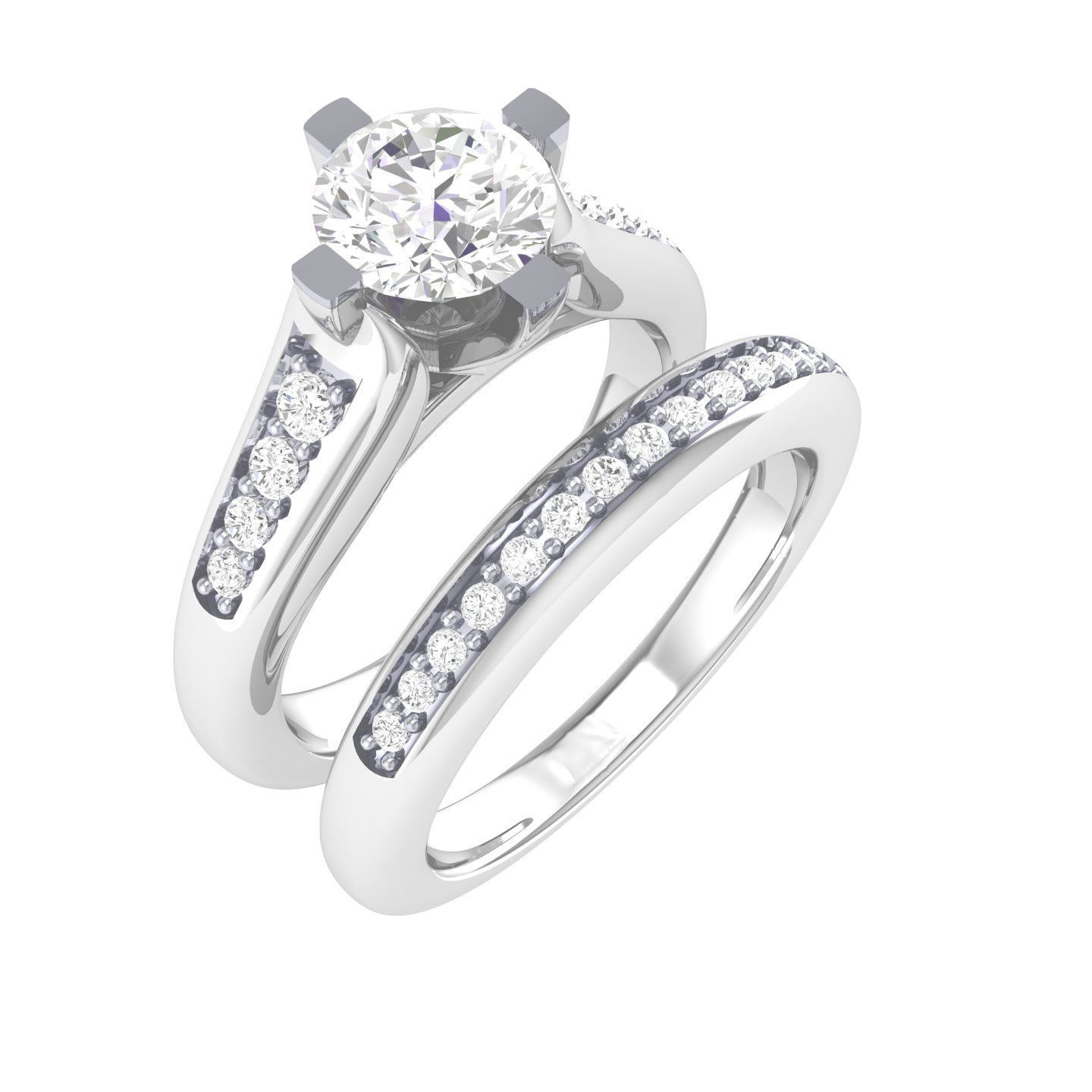 Solitaire Ring with Band - 137783 3D print model_7