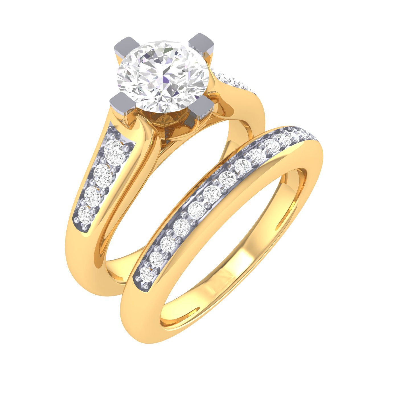 Solitaire Ring with Band - 137783 3D print model_11
