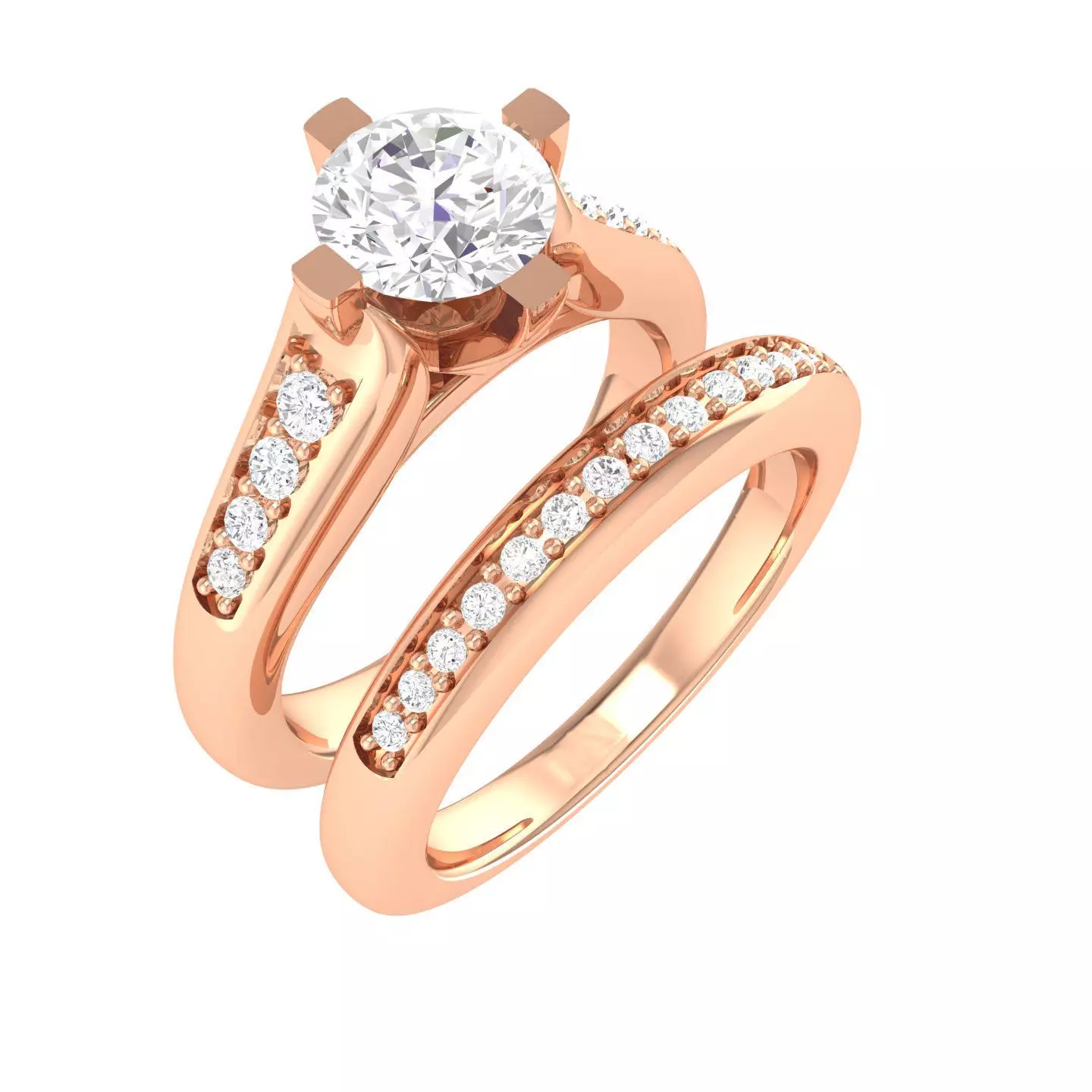 Solitaire Ring with Band - 137783 3D print model_0