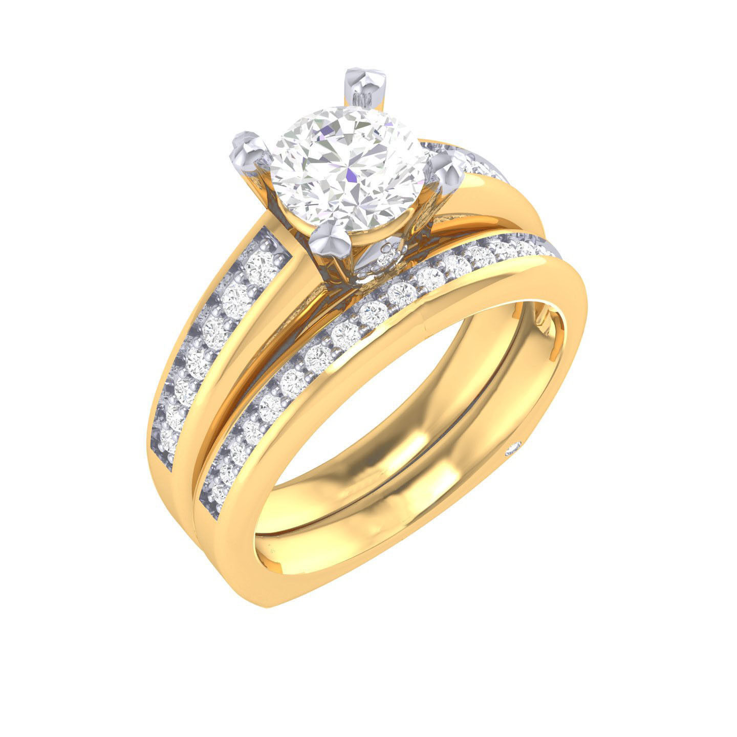 Solitaire Ring with Band - 137722 3D print model_11