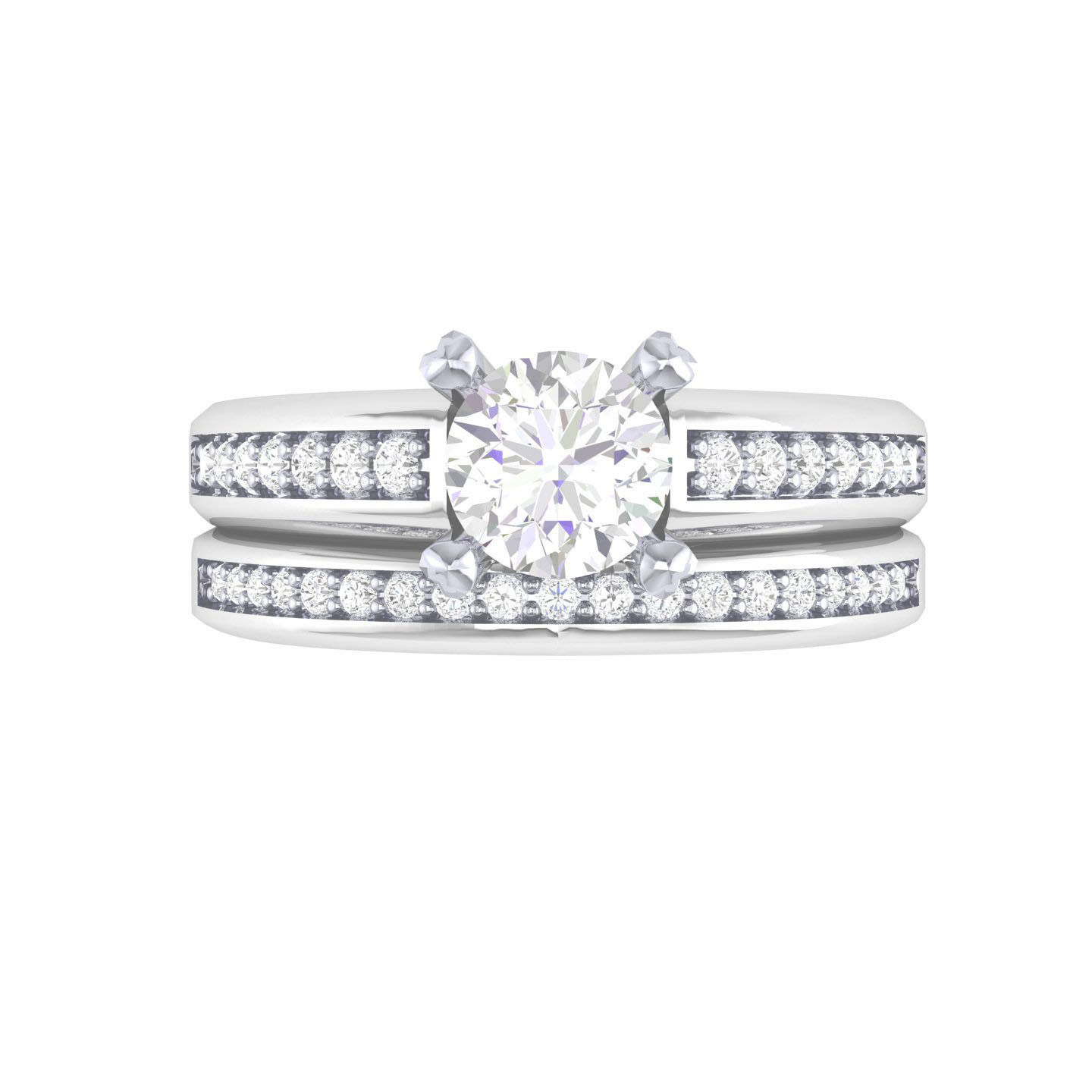 Solitaire Ring with Band - 137722 3D print model_4