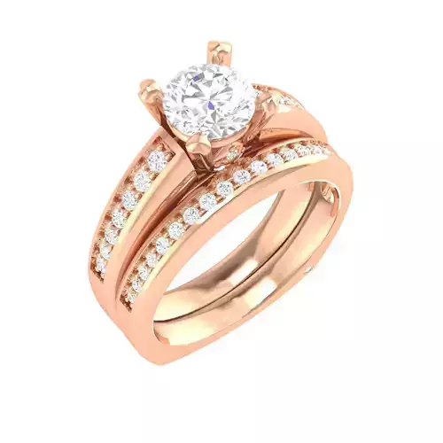 Solitaire Ring with Band - 137722