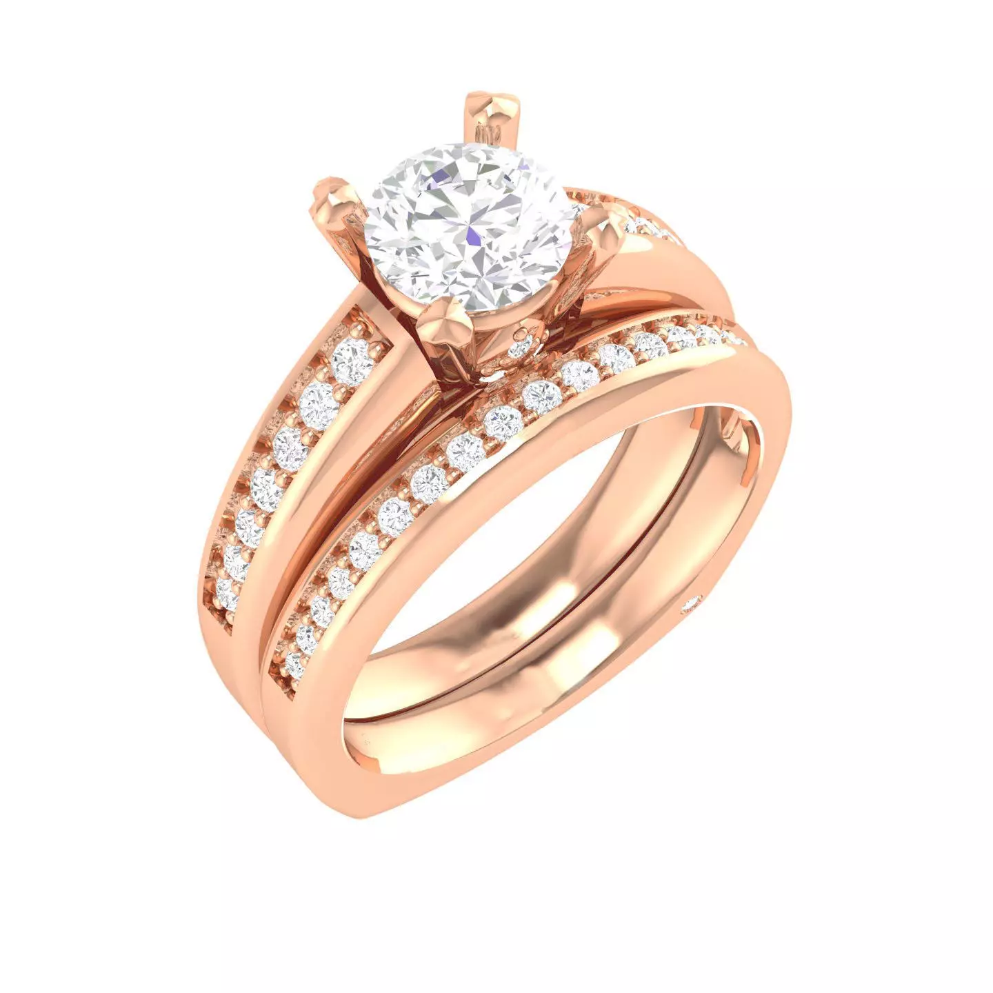 Solitaire Ring with Band - 137722 3D print model_0