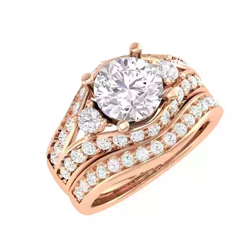 Solitaire Ring with Band - 137678