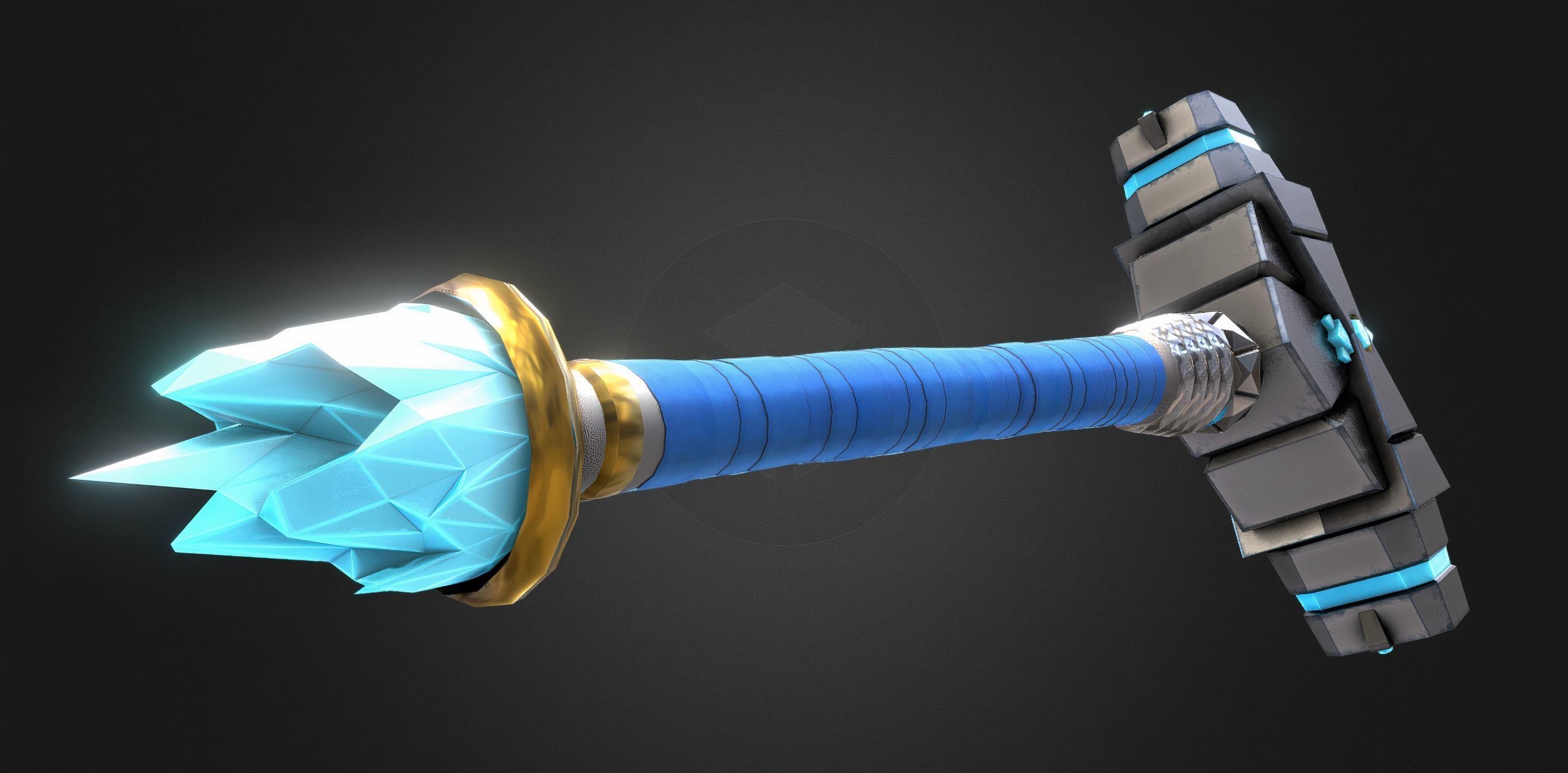 Hammer ice from fortnite Low-poly 3D model_7