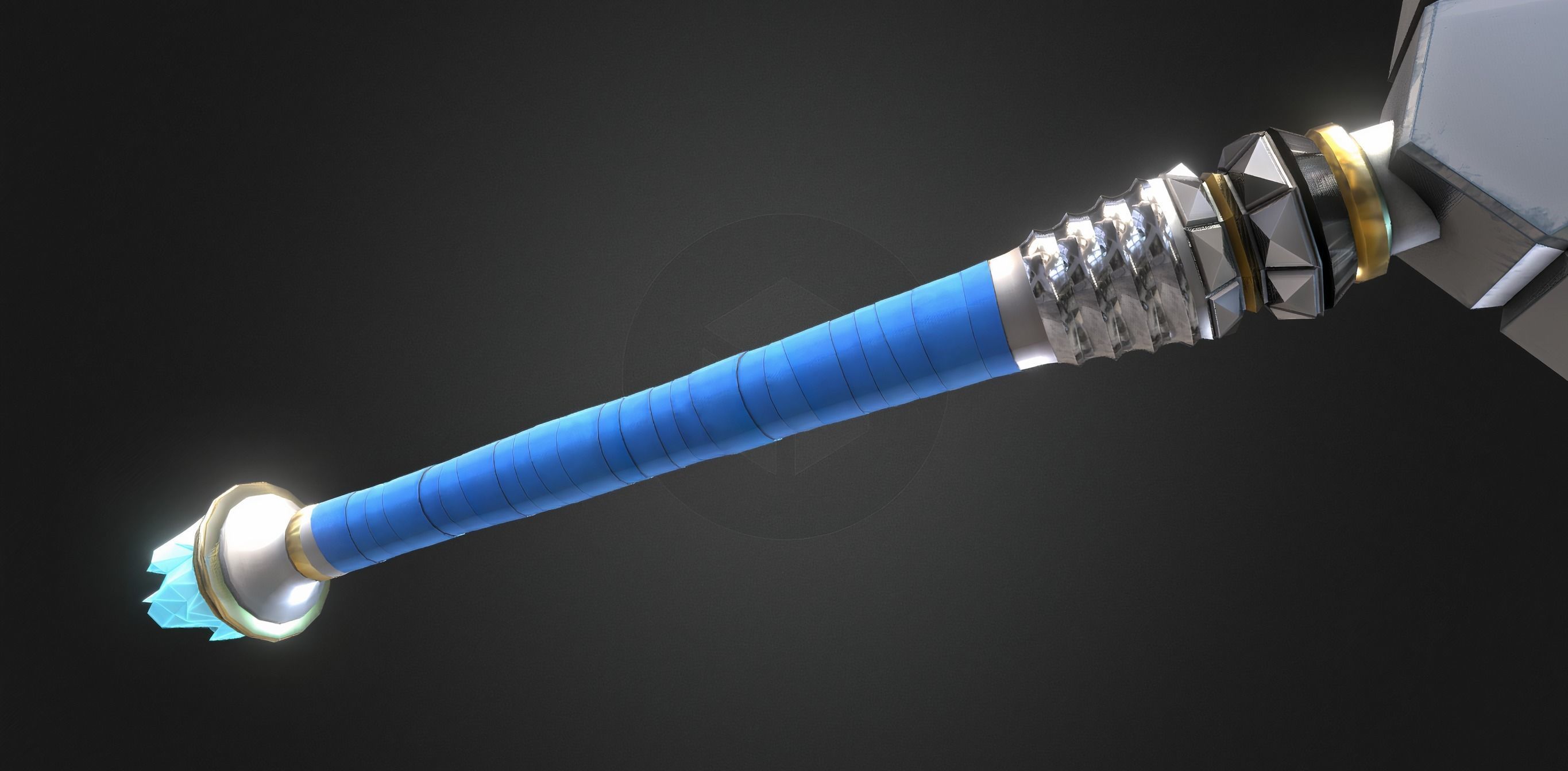 Hammer ice from fortnite Low-poly 3D model_6