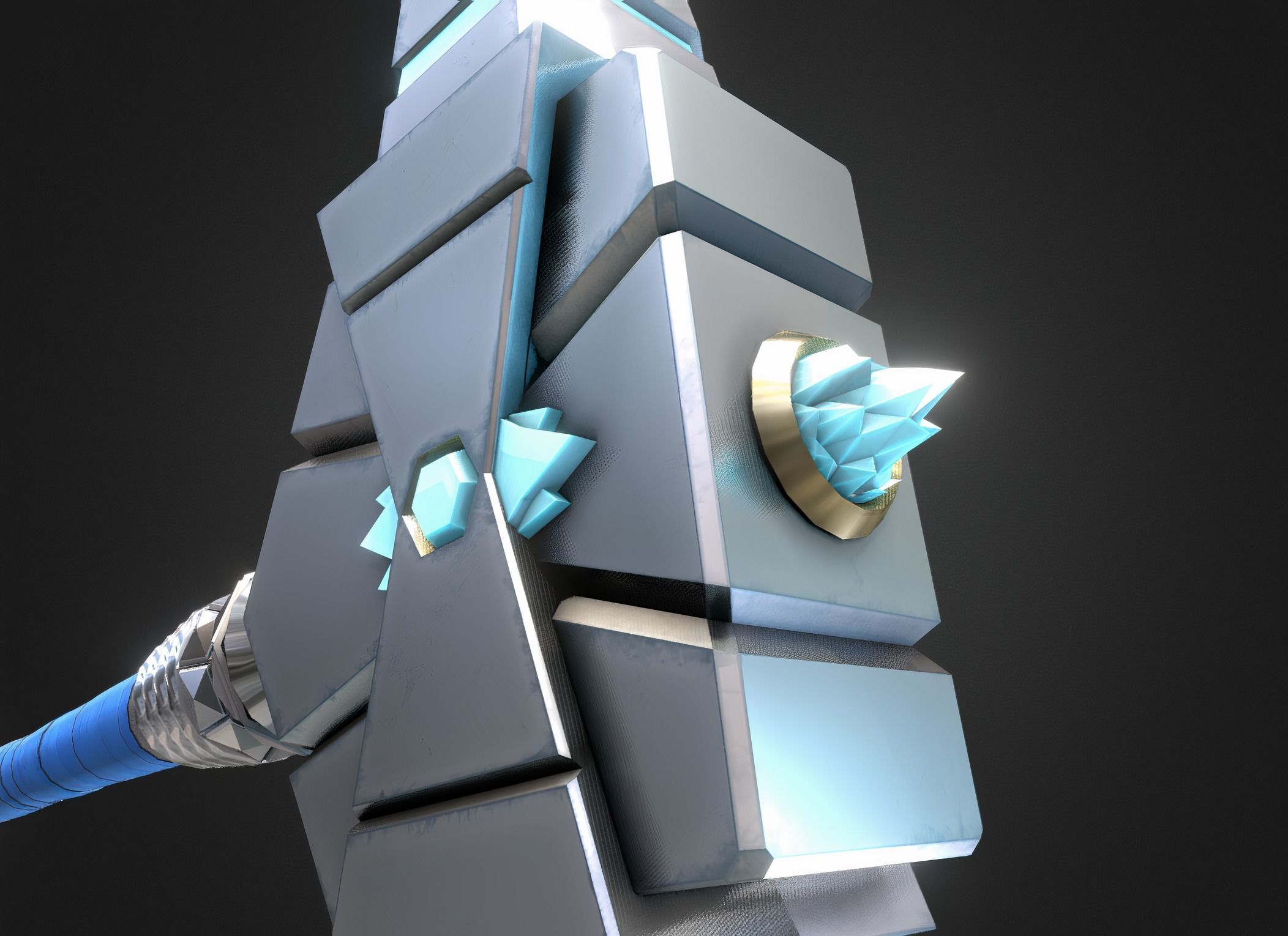 Hammer ice from fortnite Low-poly 3D model_5