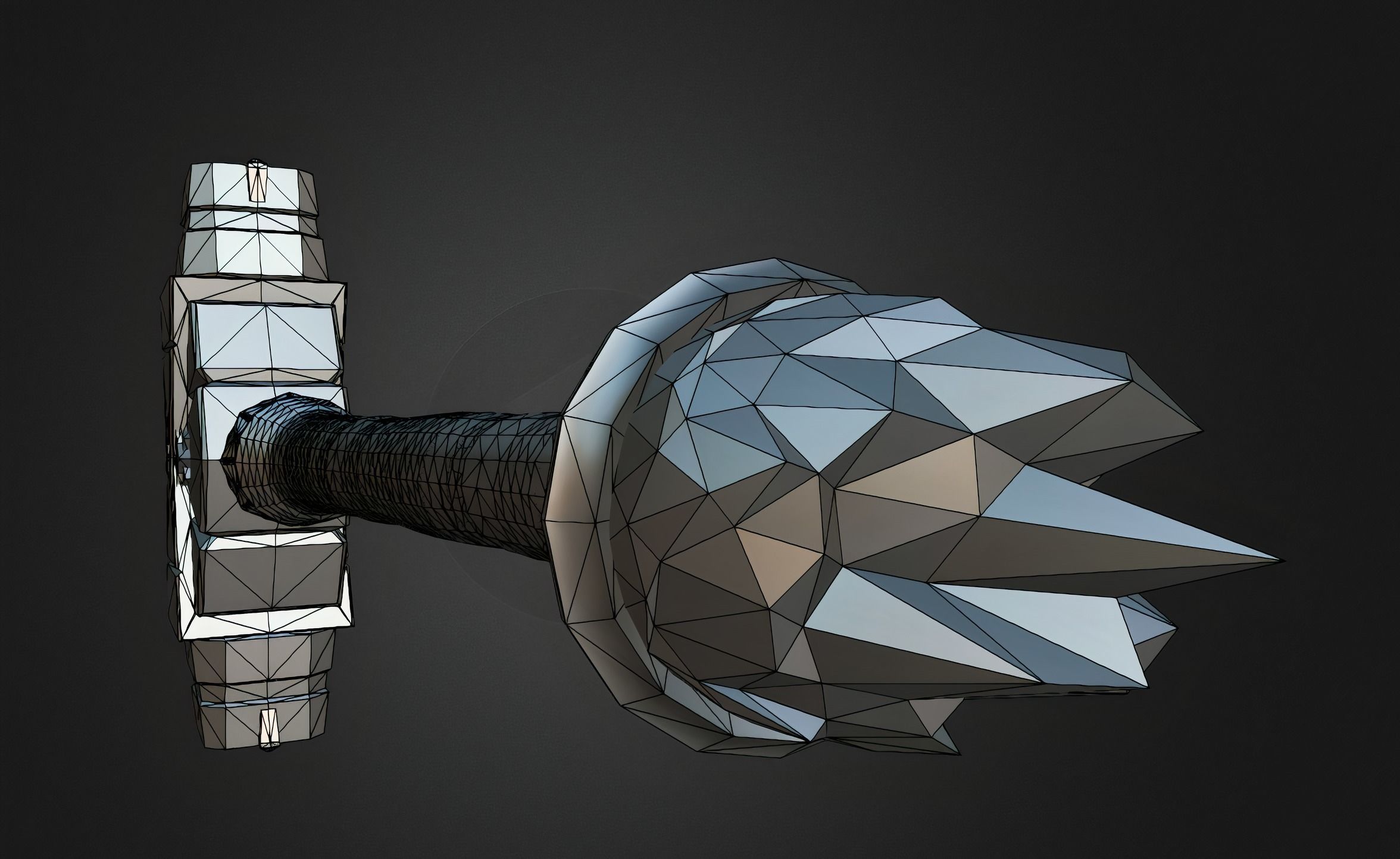Hammer ice from fortnite Low-poly 3D model_1