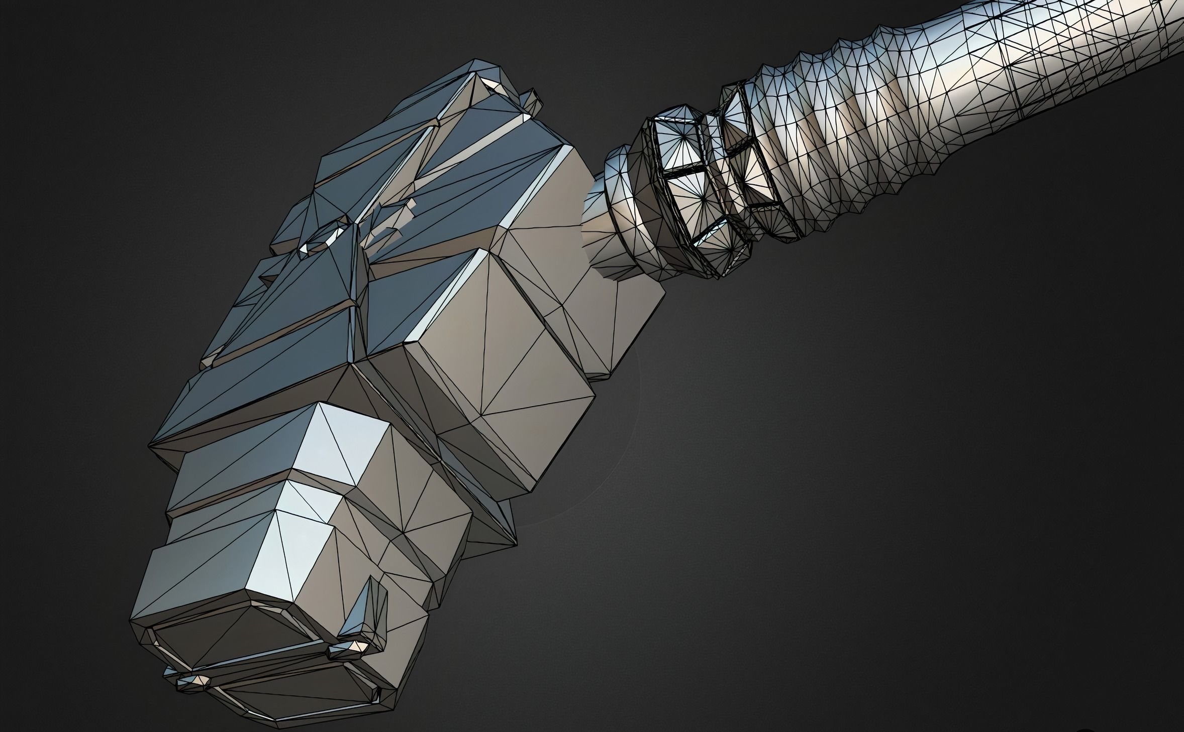 Hammer ice from fortnite Low-poly 3D model_9