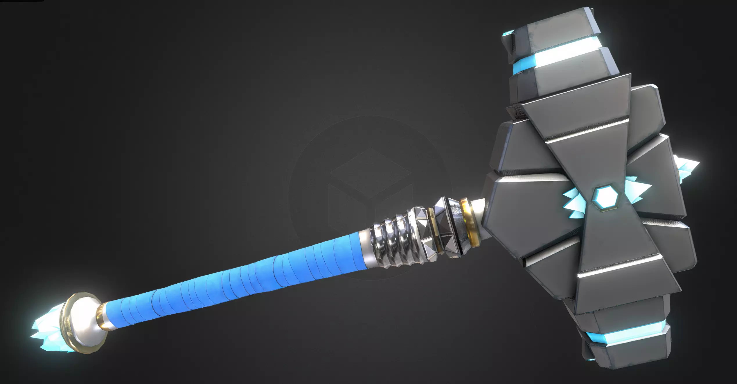 Hammer ice from fortnite Low-poly 3D model_0