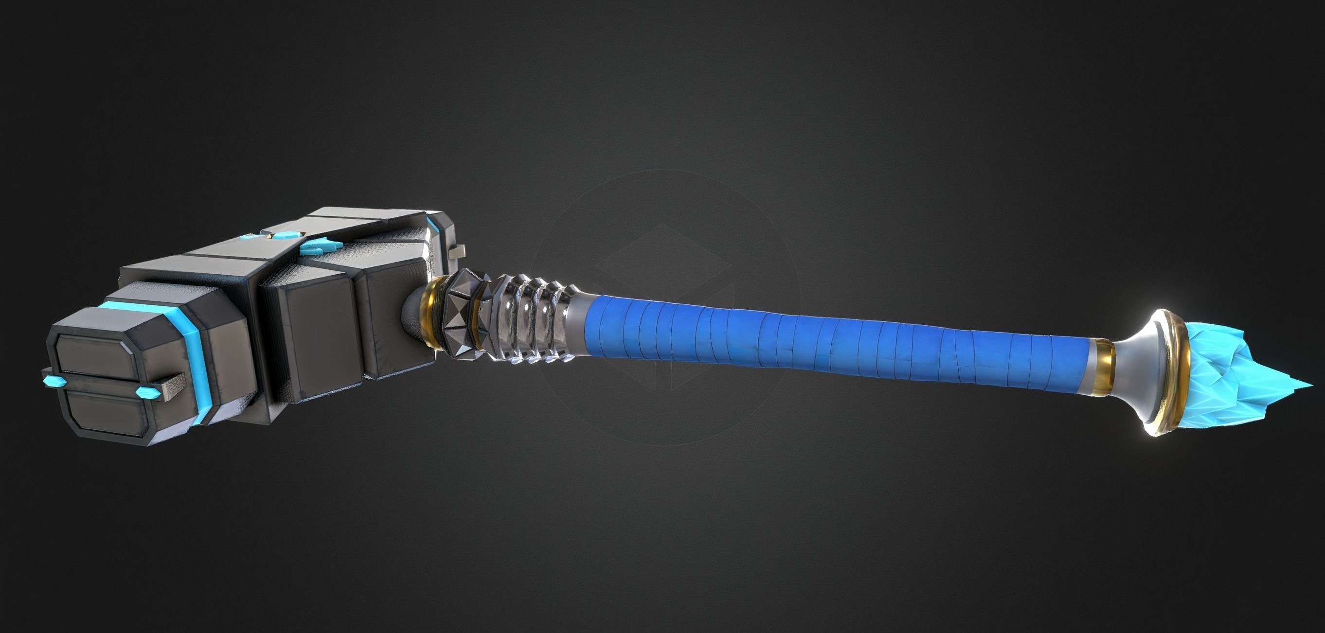Hammer ice from fortnite Low-poly 3D model_8