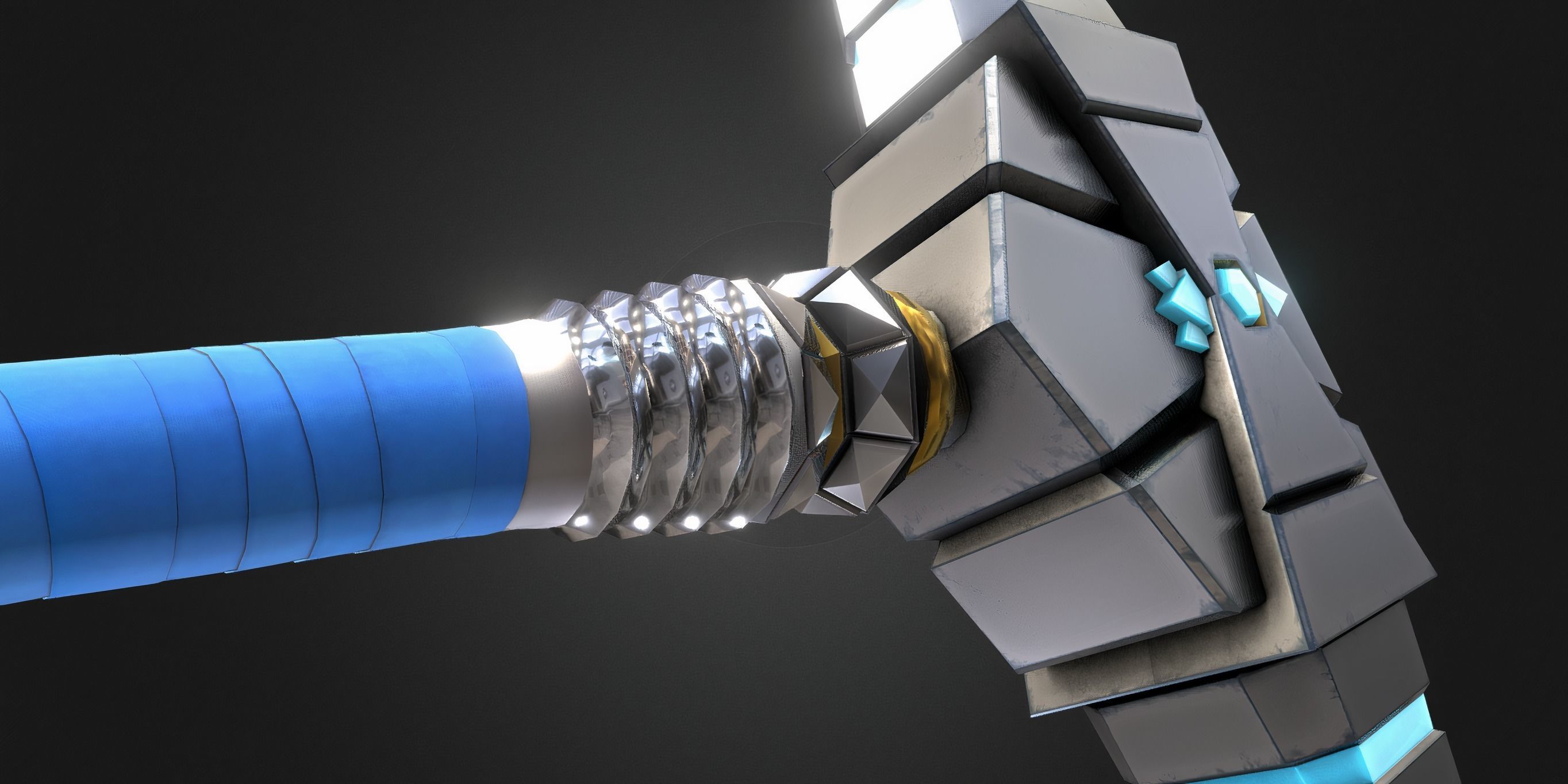 Hammer ice from fortnite Low-poly 3D model_3