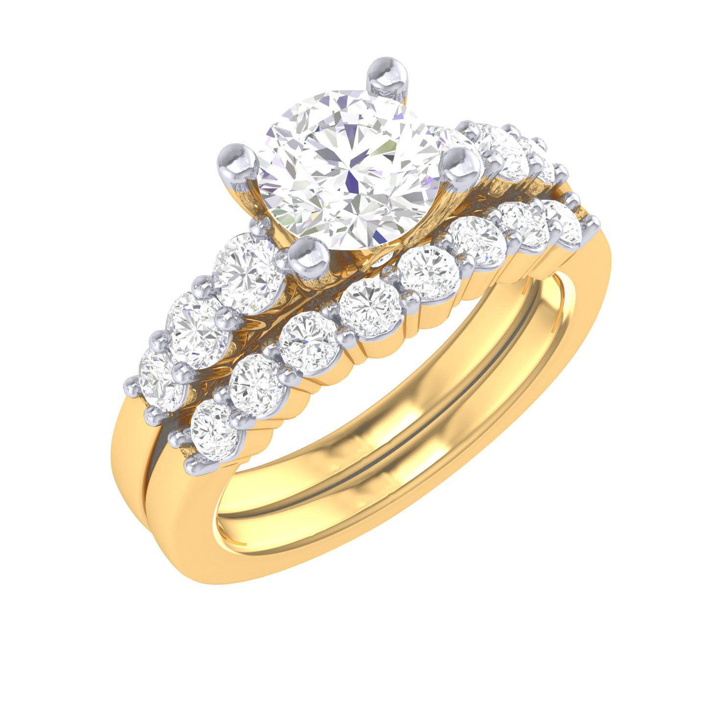 Solitaire Ring with Band - 137677 3D print model_11