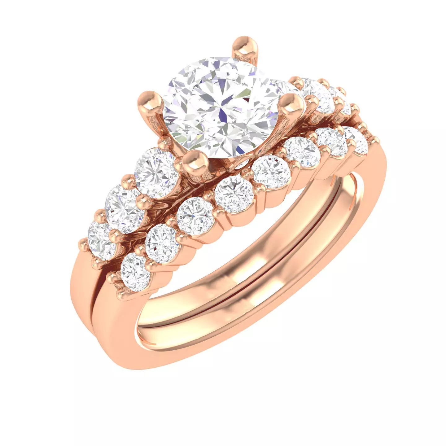 Solitaire Ring with Band - 137677 3D print model_0