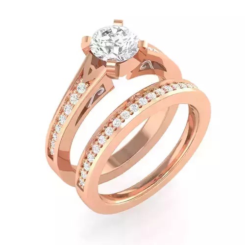 Solitaire Ring with Band - 137639