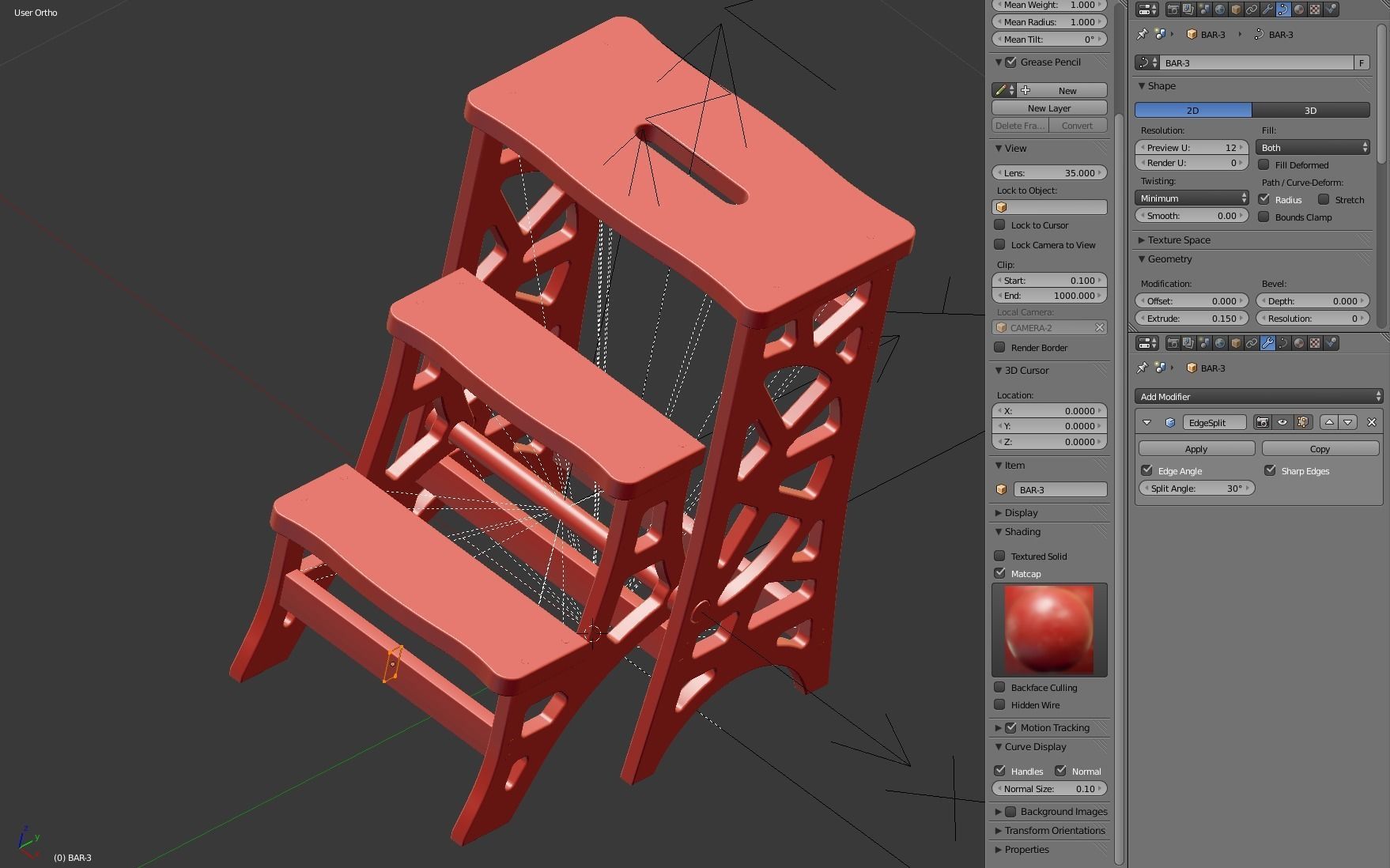 Step Stool Chair V3 3D model_16