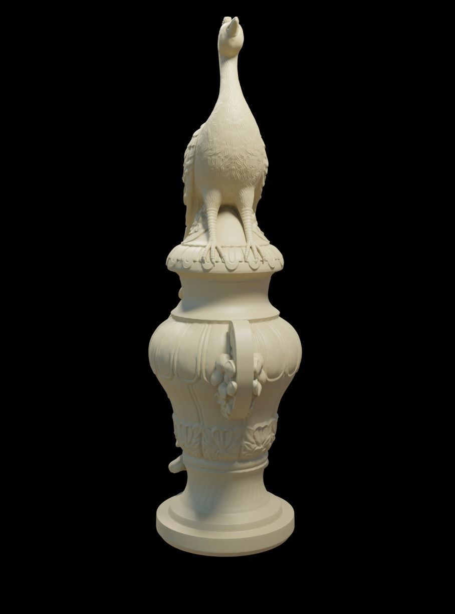Peacock statue 3D print model_2