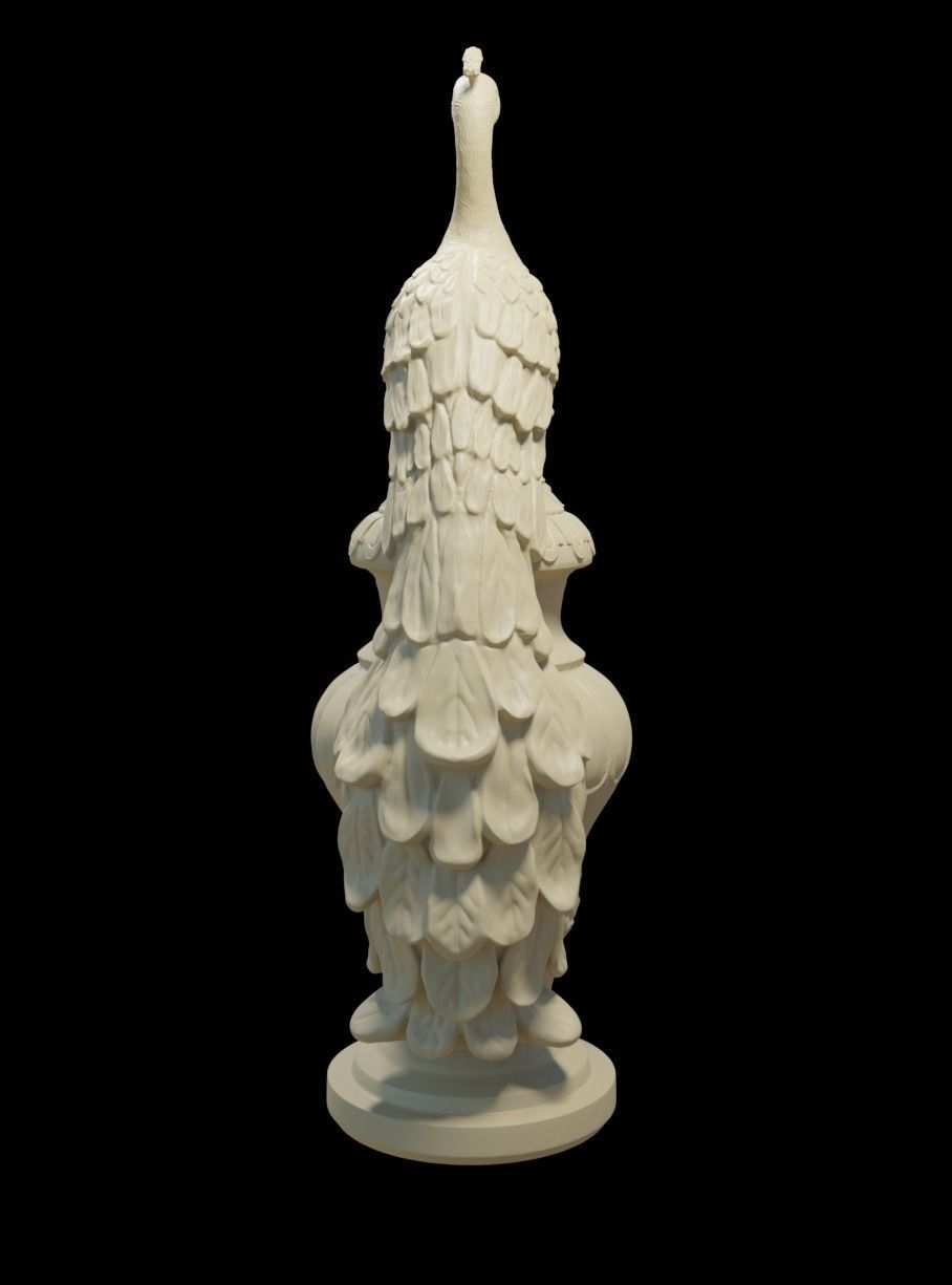 Peacock statue 3D print model_4
