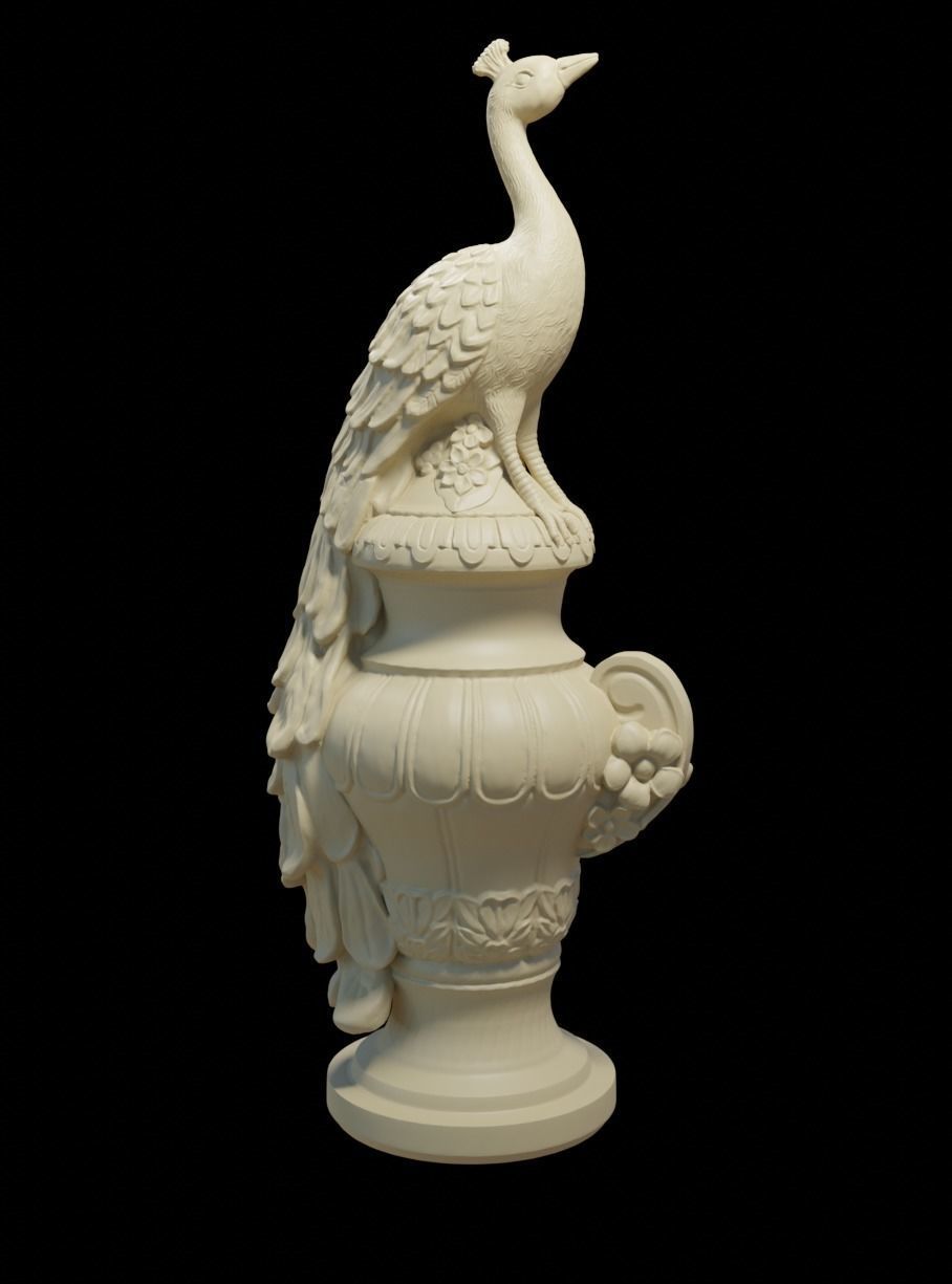 Peacock statue 3D print model_1