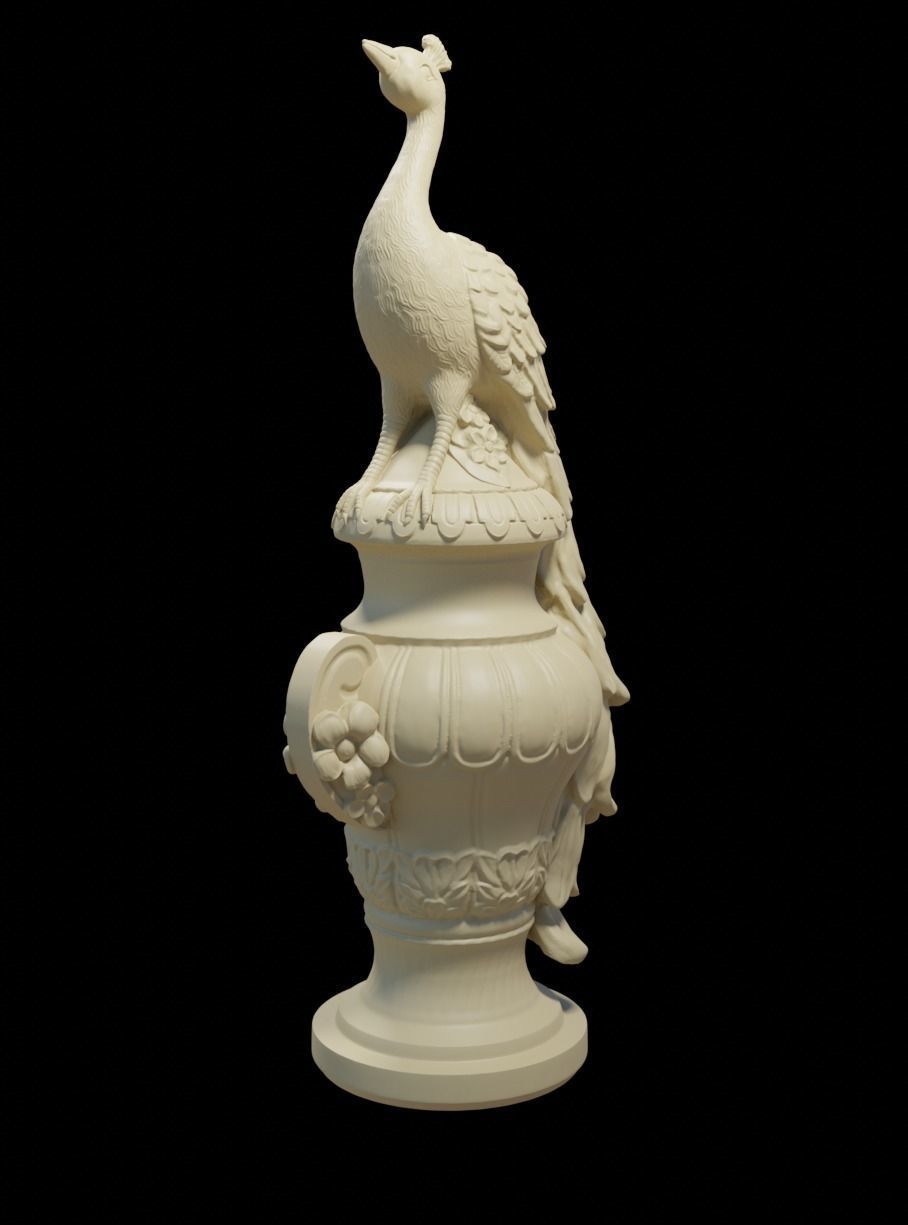 Peacock statue 3D print model_3