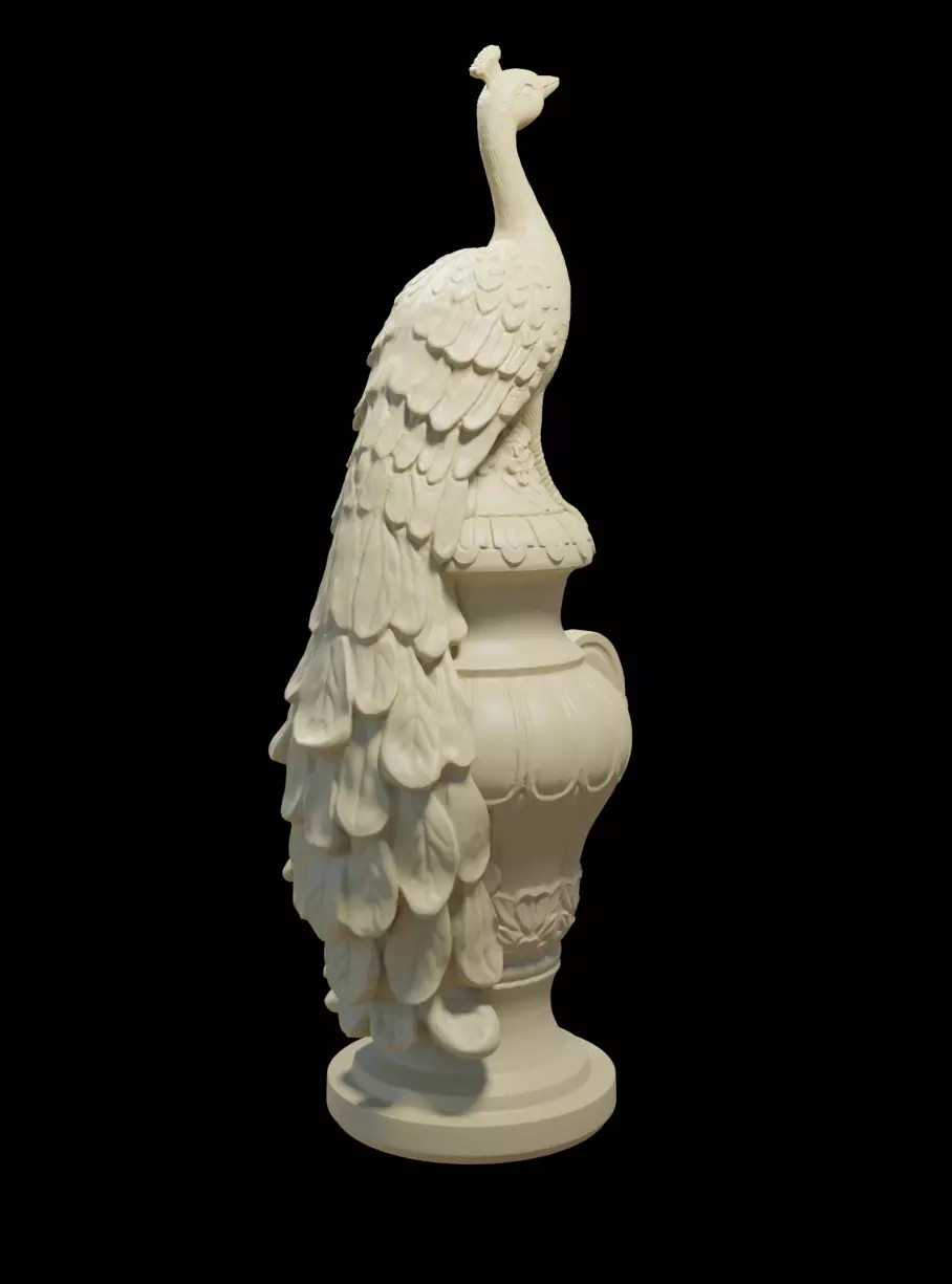 Peacock statue 3D print model_0