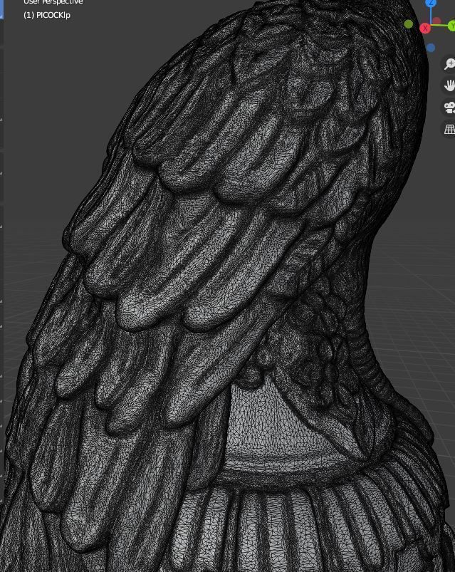 Peacock statue 3D print model_5