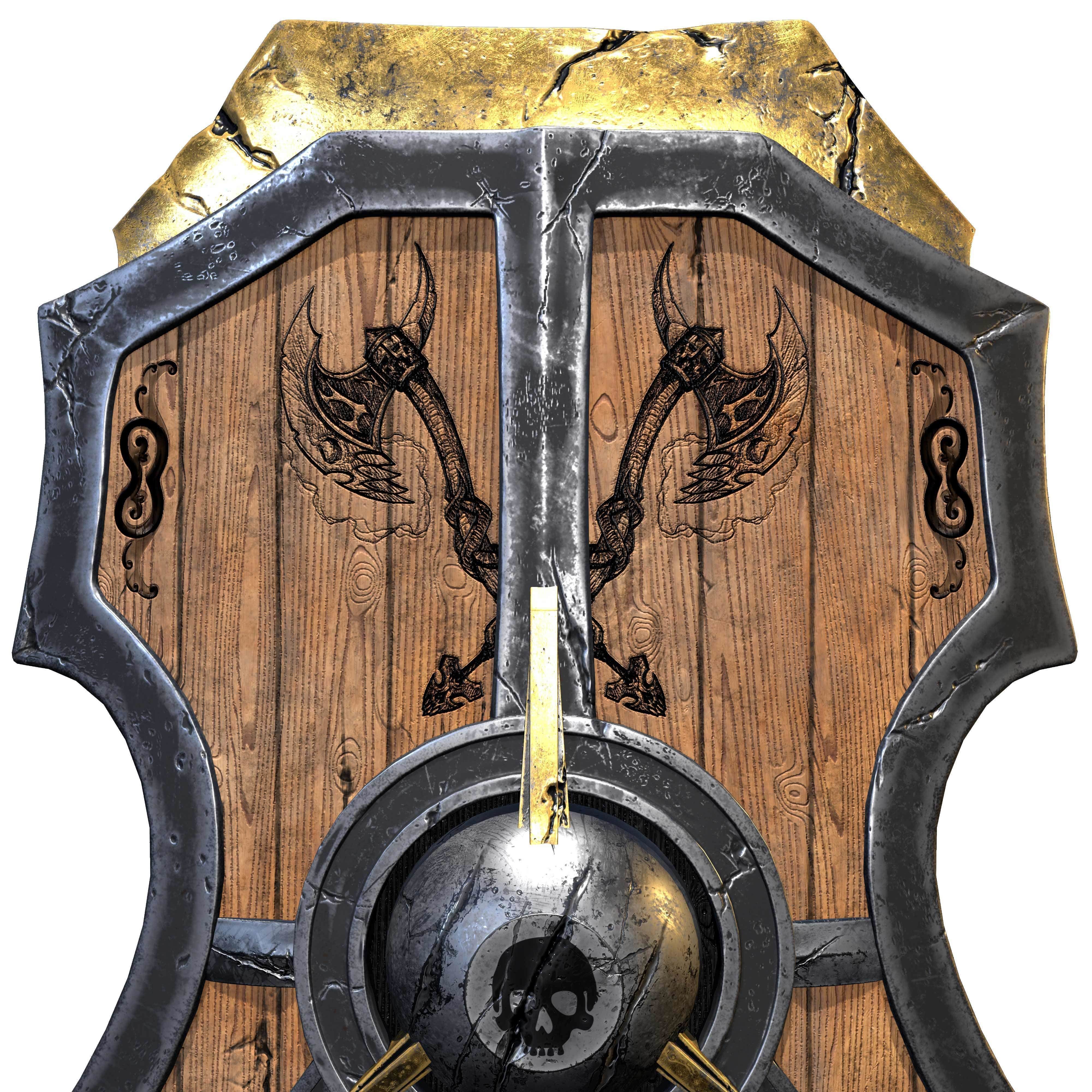 War shield Low-poly 3D model_4