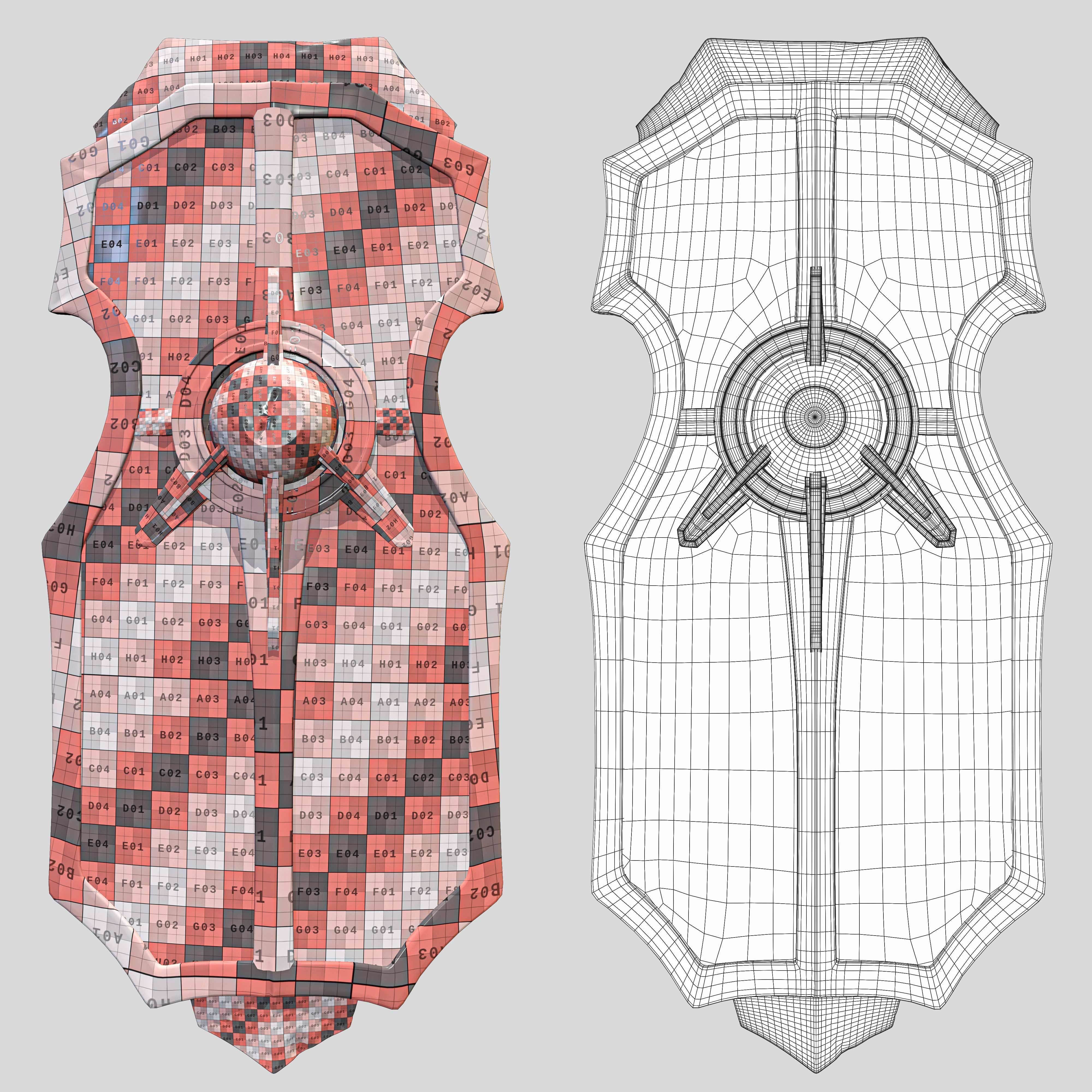 War shield Low-poly 3D model_7