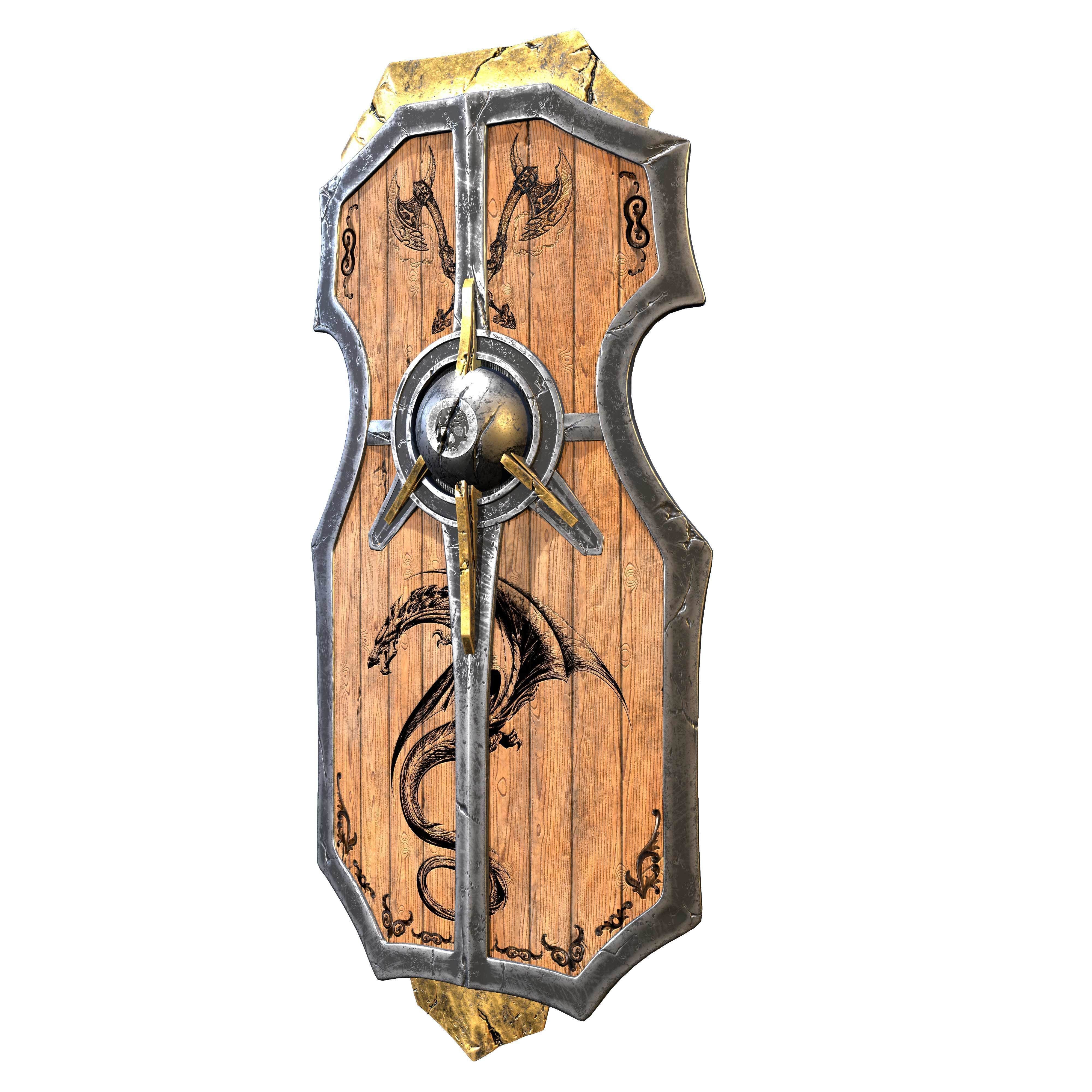 War shield Low-poly 3D model_3