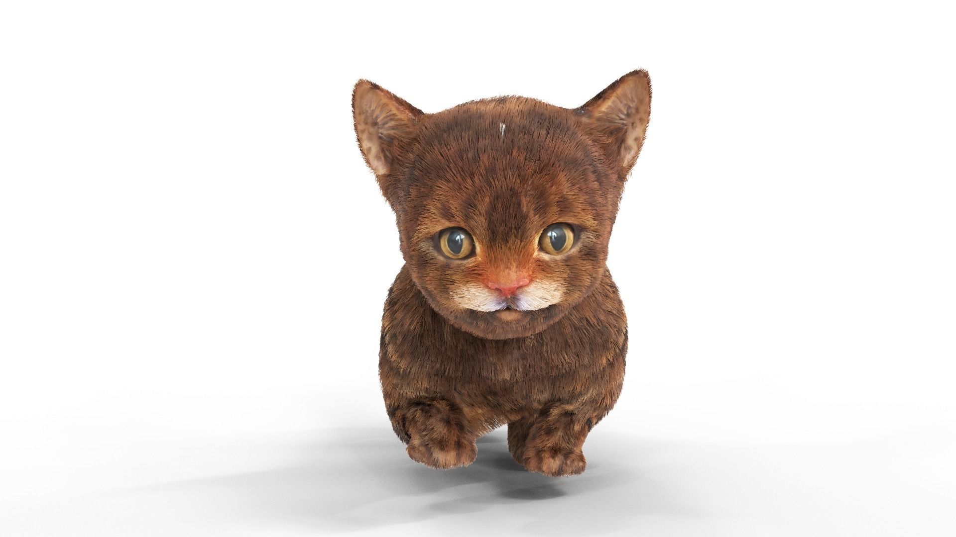 Fur Cure Kitten Red 02 Low-poly 3D model_2