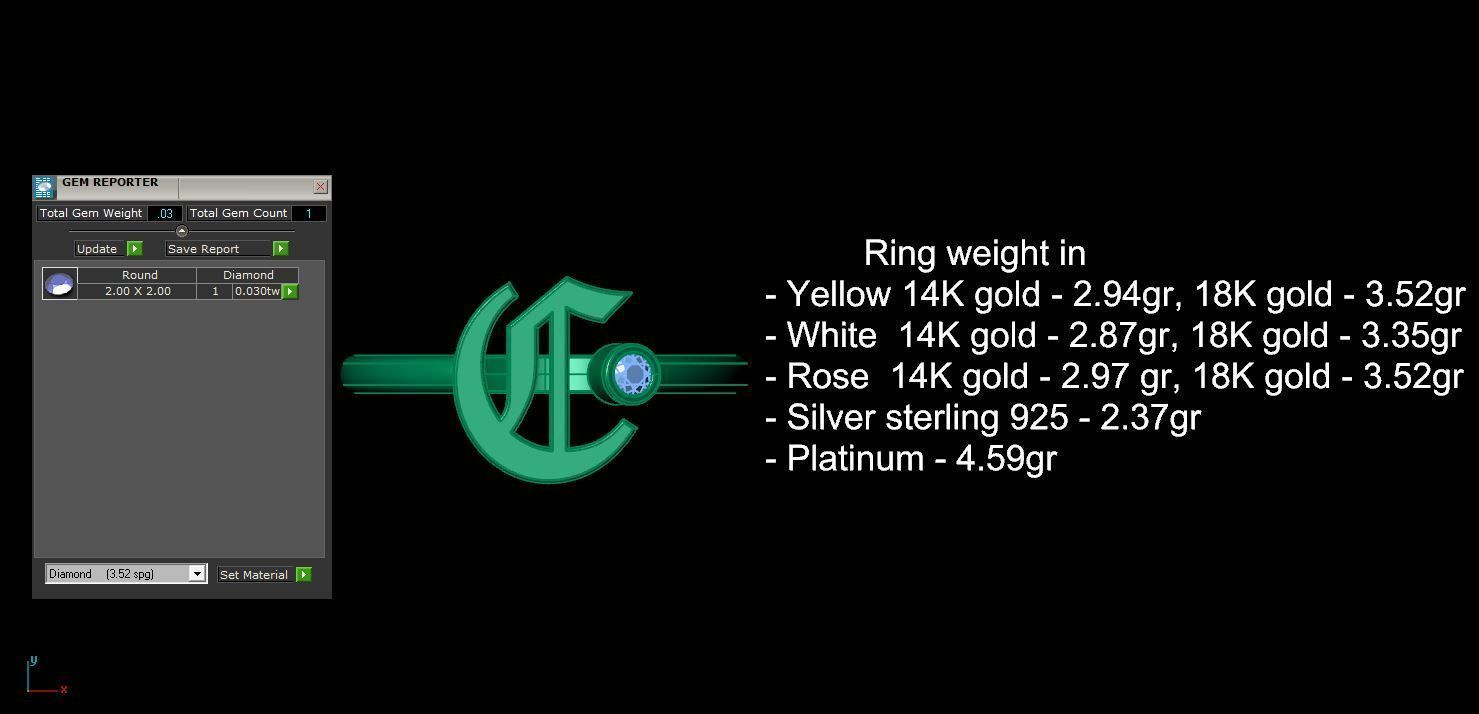 - Old English font ring C 3D print model_12