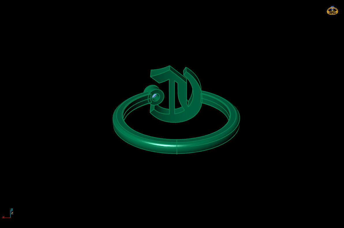 - Old English font ring C 3D print model_10