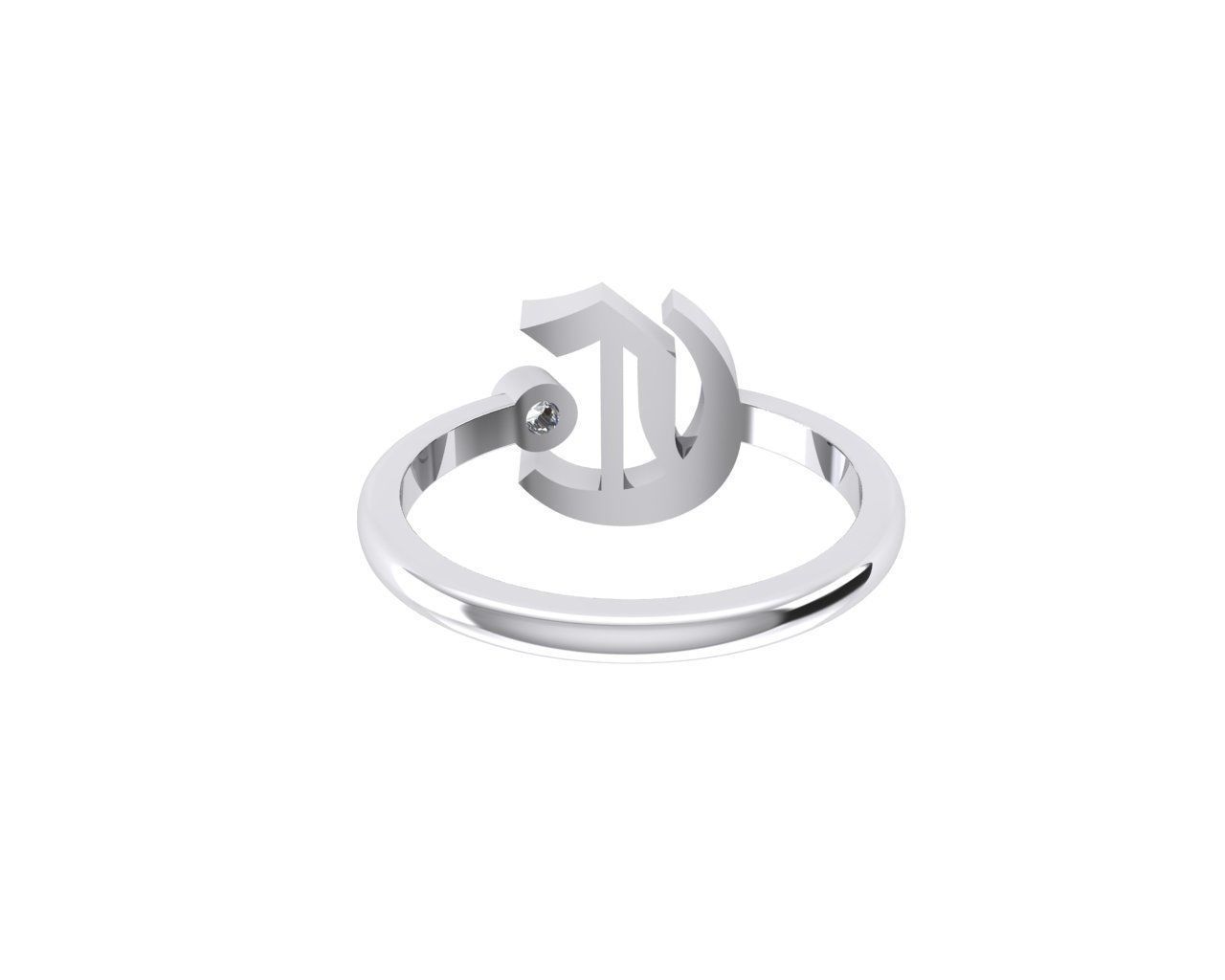 - Old English font ring C 3D print model_5