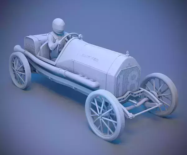 Car with driver 3D print model