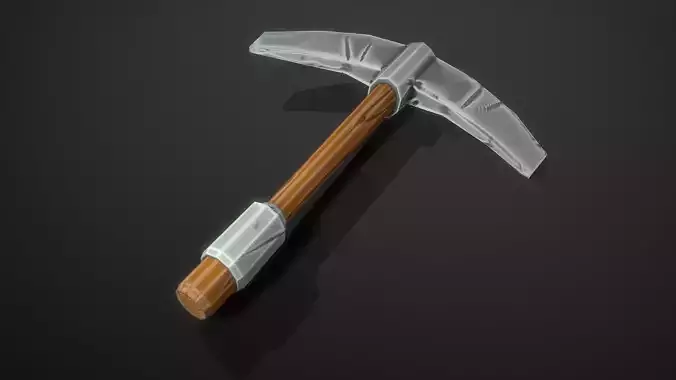 Stylized Pickaxe Low-poly 3D model