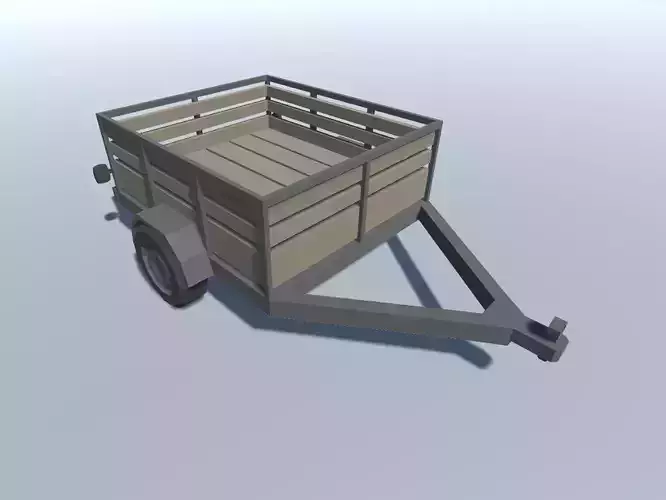 Car Vehicle Trailer Lowpoly