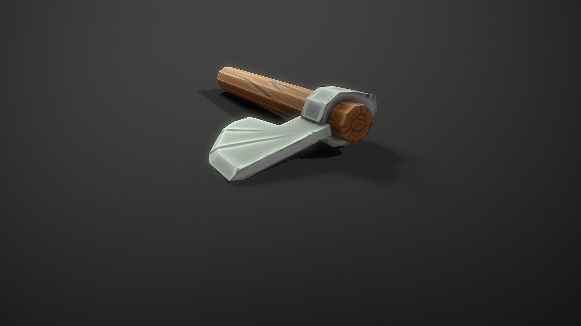 Stylized Axe Low-poly 3D model_4