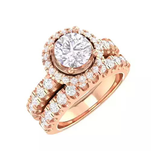 Halo Solitaire Ring - 137624 3D print model