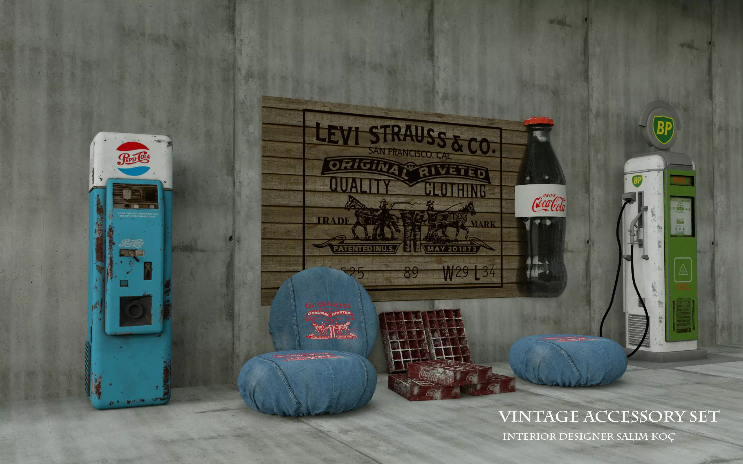vintage accessory set 3D model