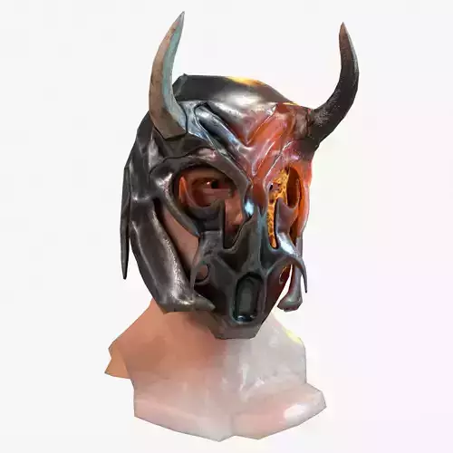 Warrior Head and Helmet Model Low-poly 3D model