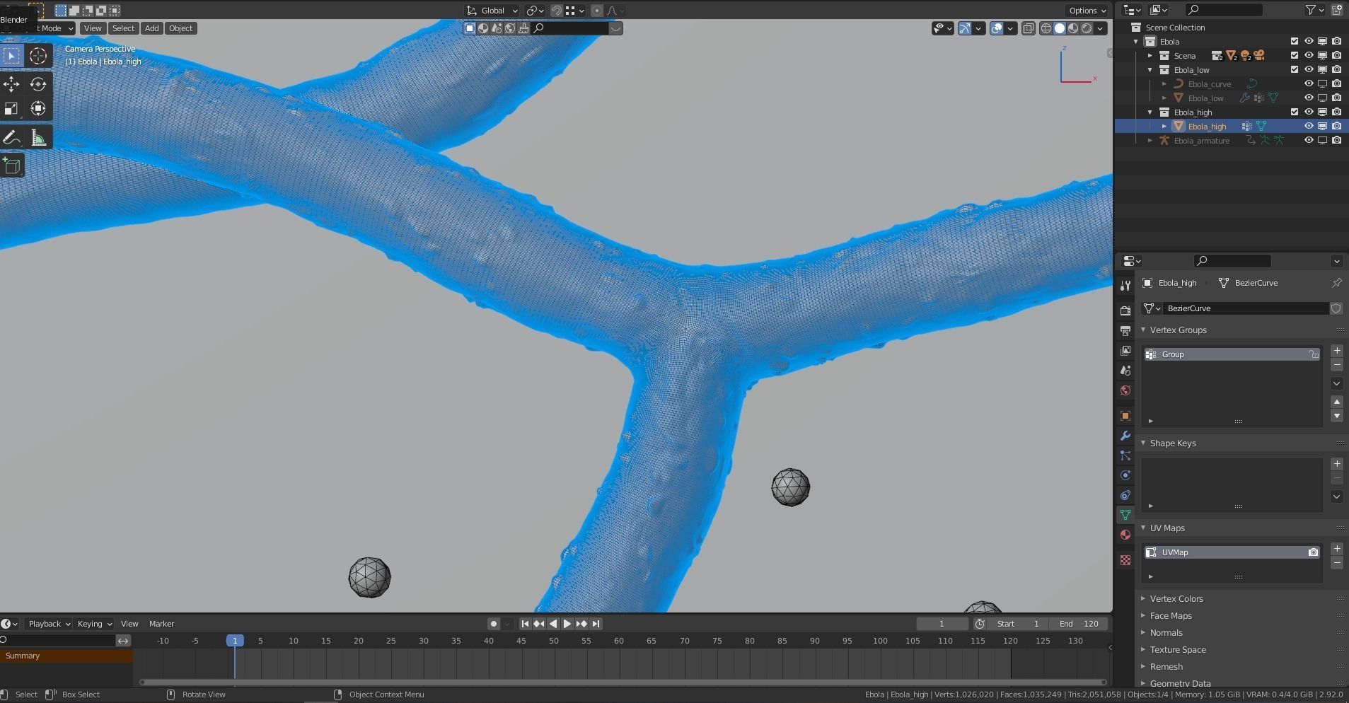 Virus ebola Low-poly 3D model_4