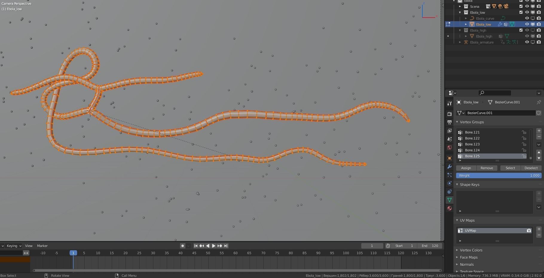 Virus ebola Low-poly 3D model_9