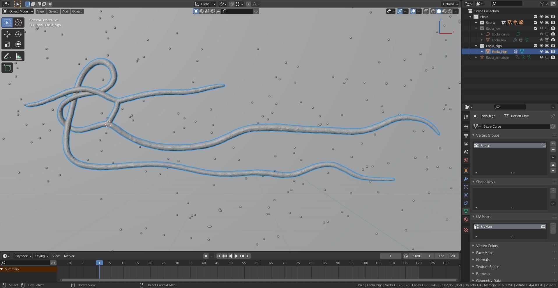 Virus ebola Low-poly 3D model_7