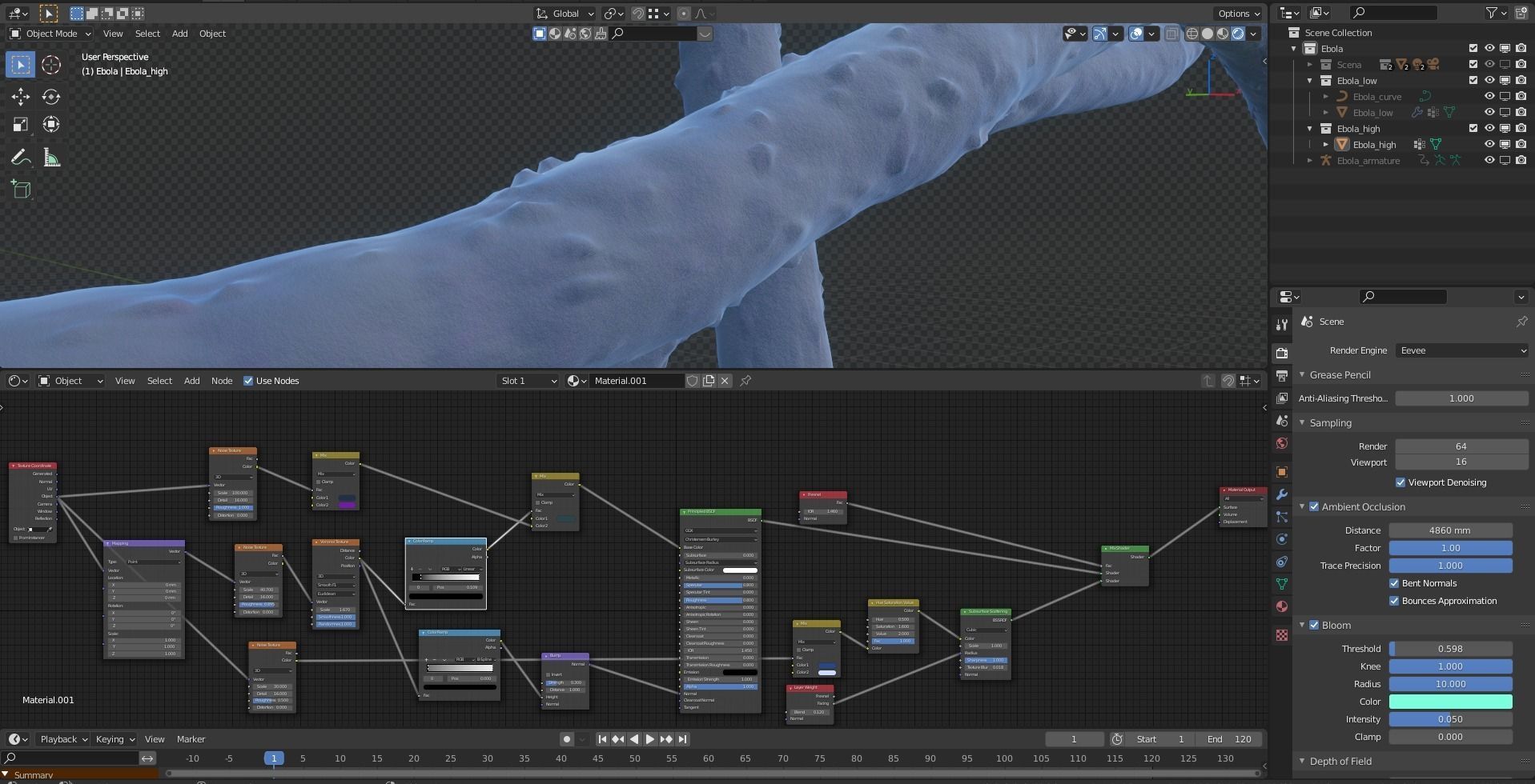 Virus ebola Low-poly 3D model_3