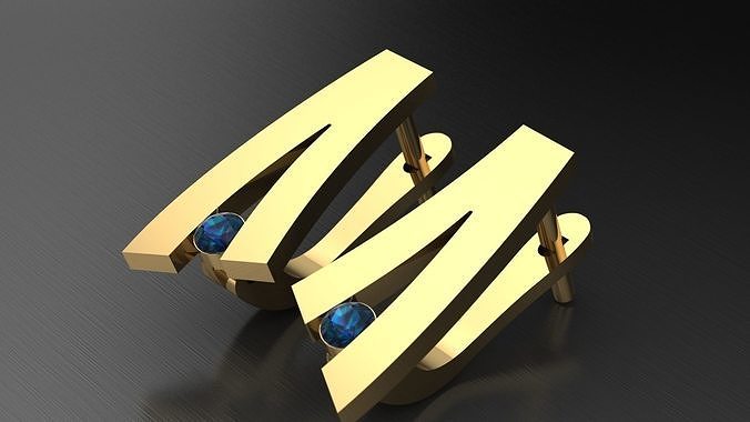 Earrings with diamonds und2314 3D print model