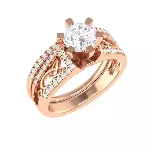 Solitaire Ring with Band - 137615