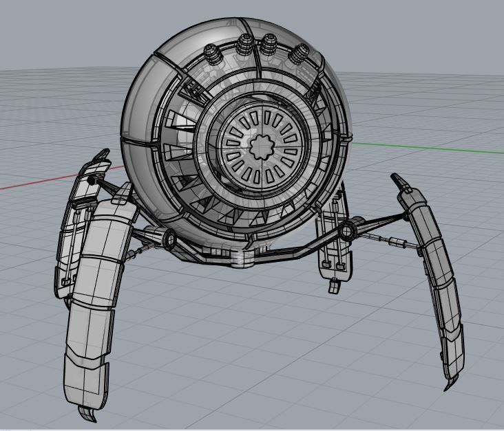Sphere Robot - Super Detailed Low-poly 3D model_1