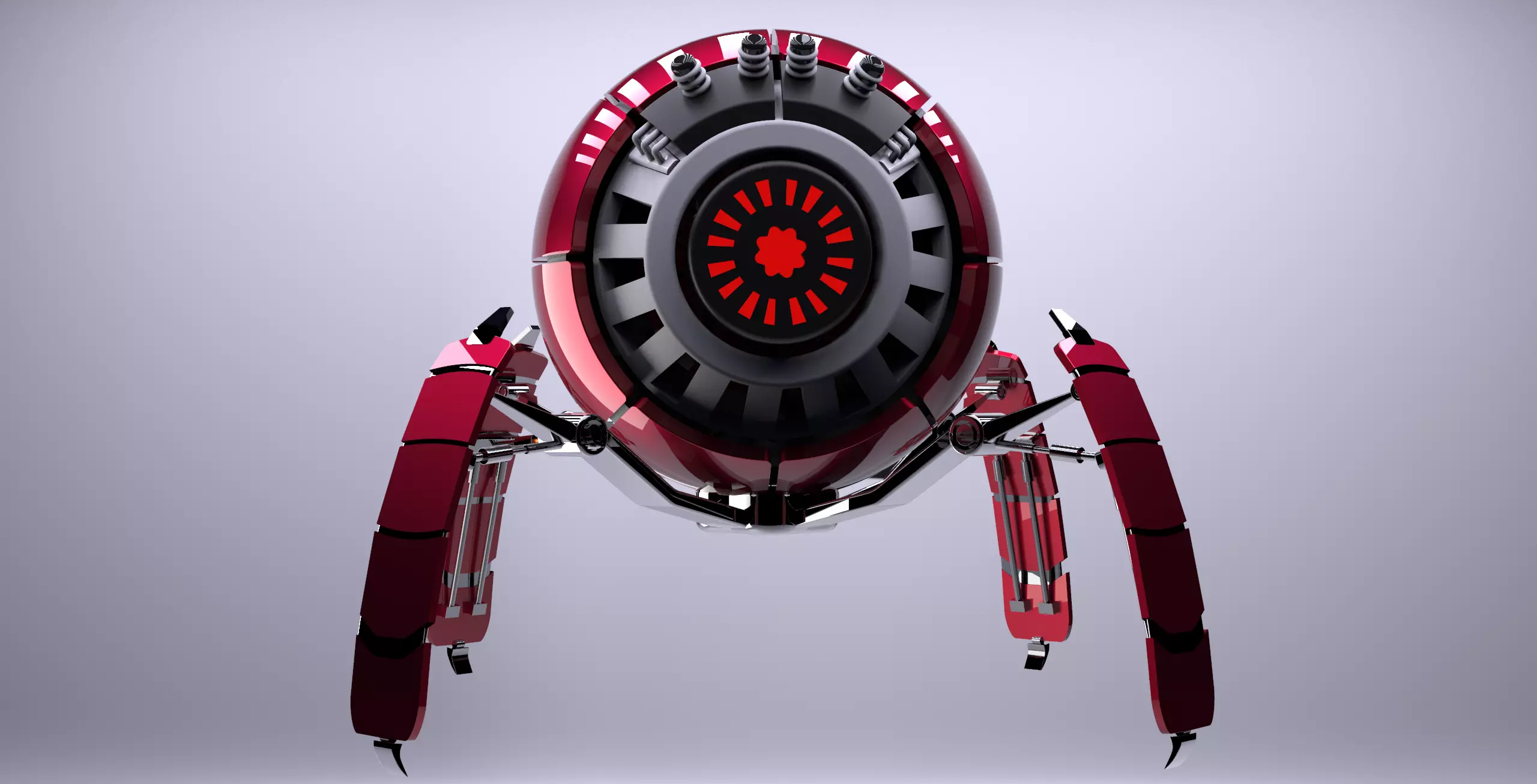 Sphere Robot - Super Detailed Low-poly 3D model_0