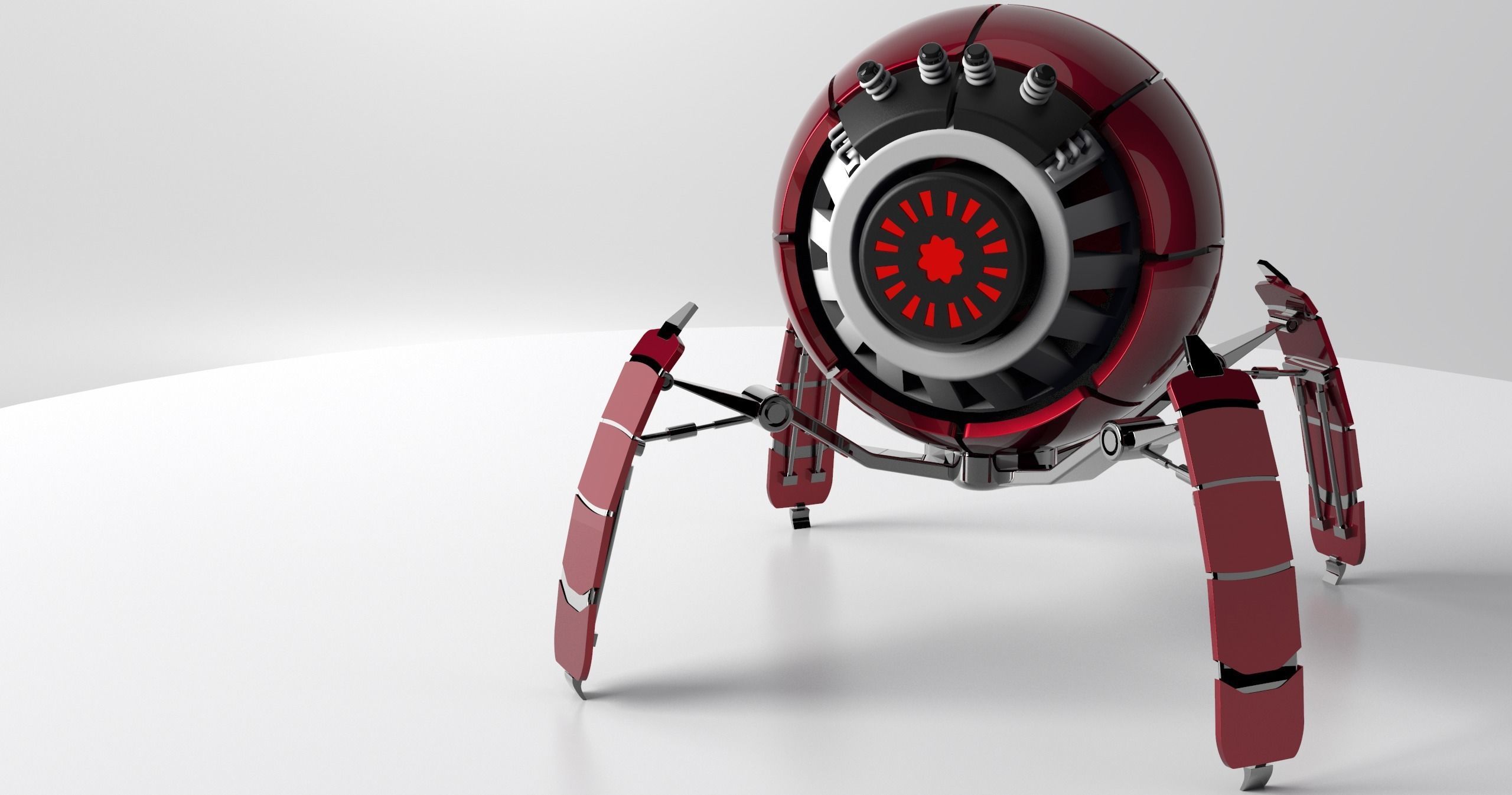 Sphere Robot - Super Detailed Low-poly 3D model_4