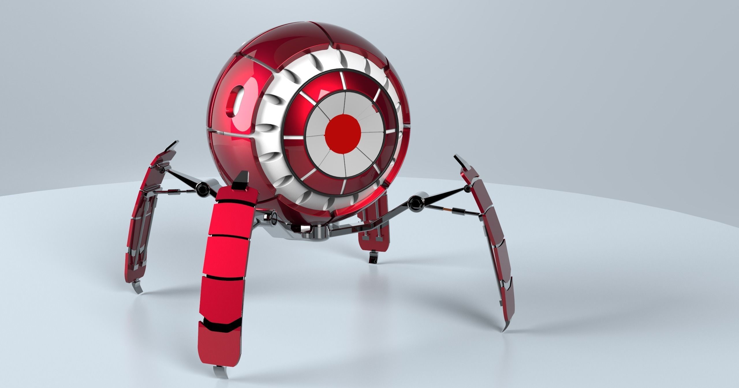 Sphere Robot - Super Detailed Low-poly 3D model_3